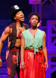Christopher L. Morgan and Trisha Jeffrey in Lyric's 2007 production of ONCE ON THIS ISLAND. Photo by Wendy Mutz.