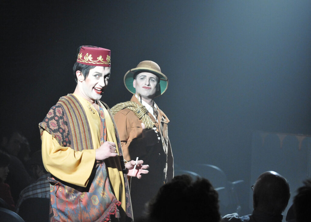 Lyric Theatre's The Mystery of Irma Vep Monte Riegel Wheeler and Jeffrey Meek in THE MYSTERY OF IRMA VEP. Photo by Wendy Mutz.