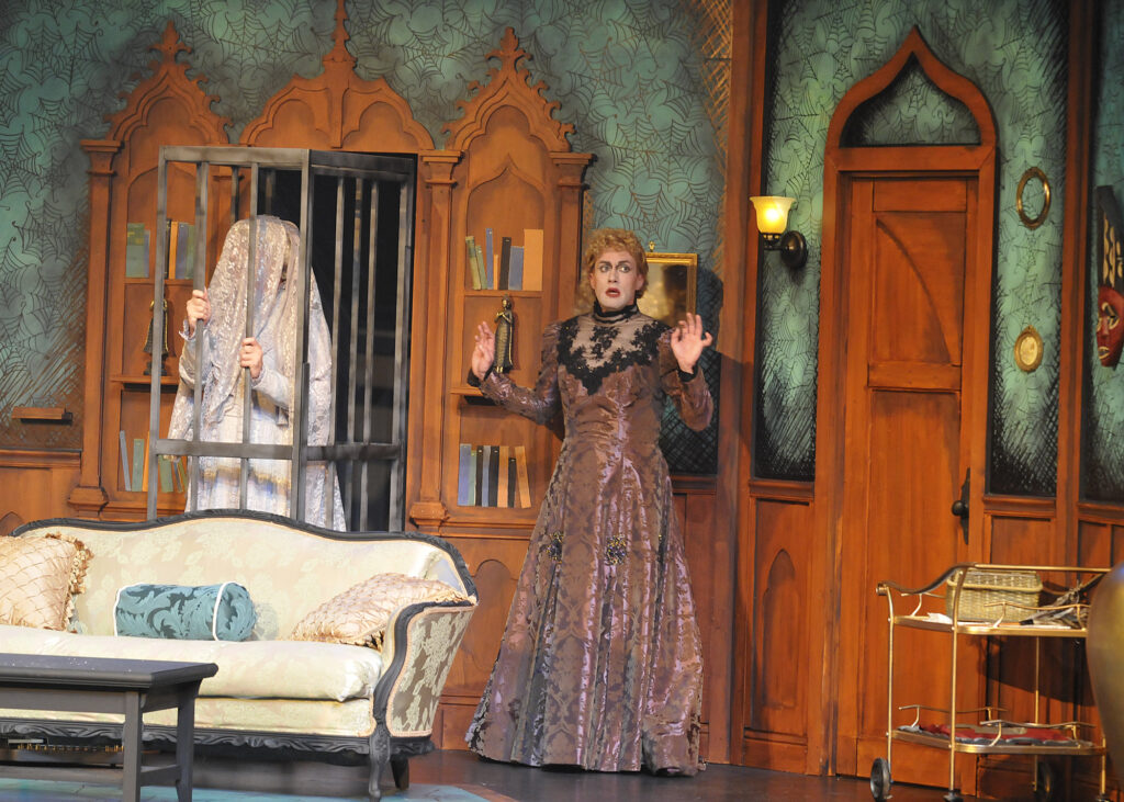 Lyric Theatre's The Mystery of Irma Vep Jeffrey Meek and Monte Riegel Wheeler in THE MYSTERY OF IRMA VEP. Photo by Wendy Mutz.